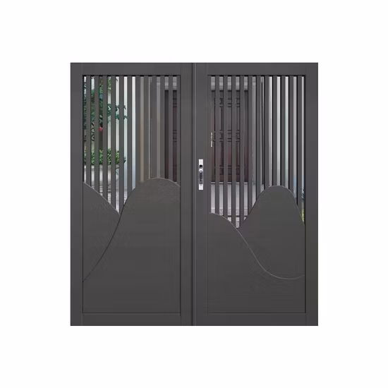 Easy to Install Outdoor Co-Extrusion WPC Fence Panel Gate for Garden with Aluminum Door Frame Wood Plastic Composite Gate