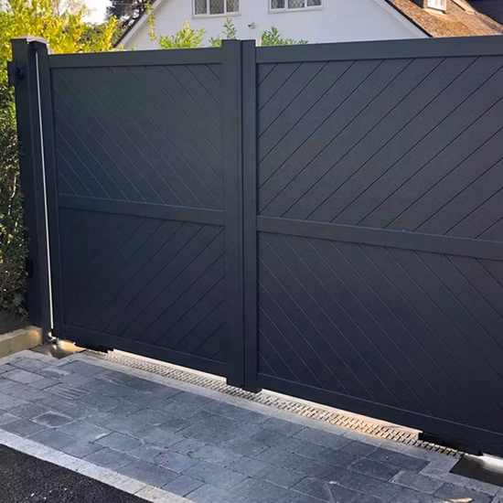 Easy to Install Outdoor Co-Extrusion WPC Fence Panel Gate for Garden with Aluminum Door Frame Wood Plastic Composite Gate