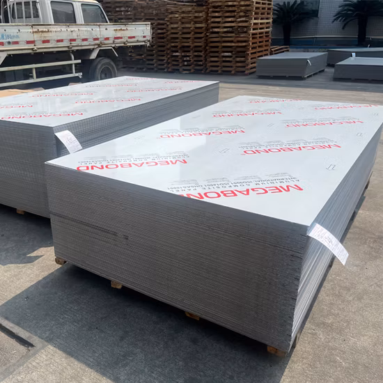 옥외 외벽 장식 재료 PE PVDF 4mm 기둥 알루미늄 복합 패널